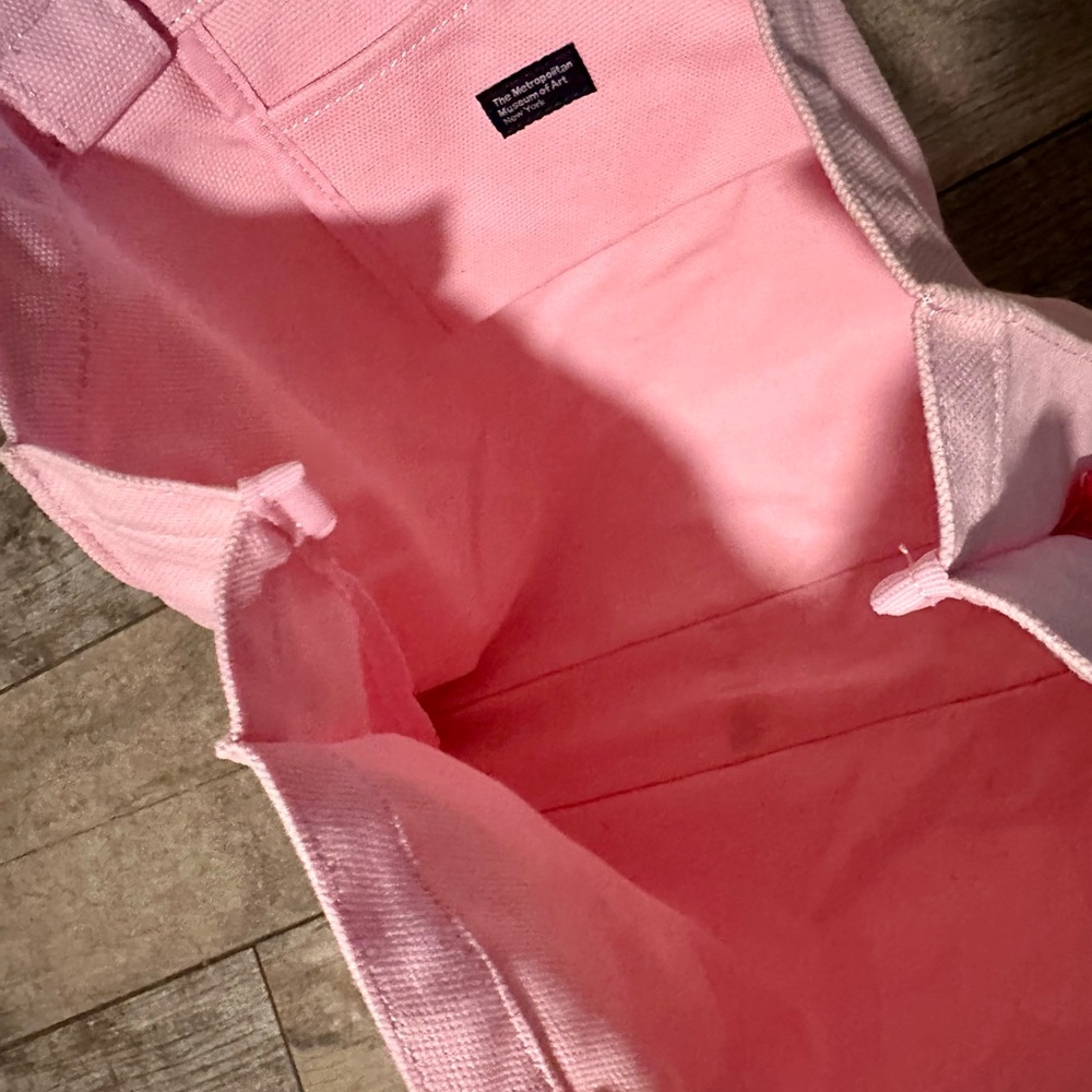 Unique and Rare The Met Pink Canvas Tote Bag - Picture 4 of 5
